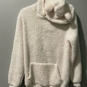 Fluffy White Hoodie